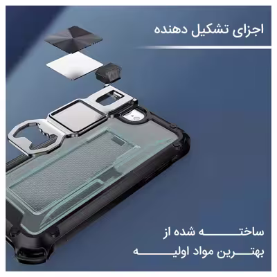 کاور آیرون من مدل Shock Proof مناسب برای گوشی موبایل سامسونگ Galaxy A72 4G A72 5G به همراه قلم لمسی