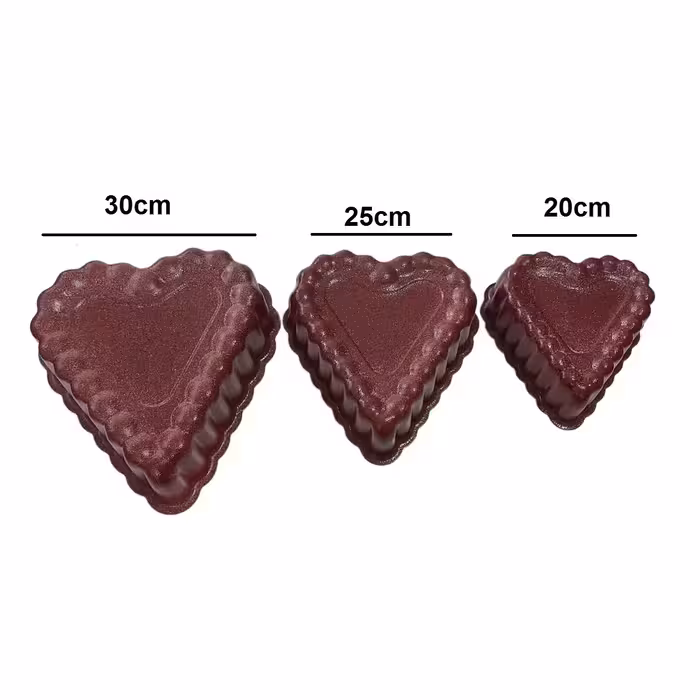 قالب کیک و ته چین طرح شارلوت قلب مدل pe781 مجموعه 3 عددی