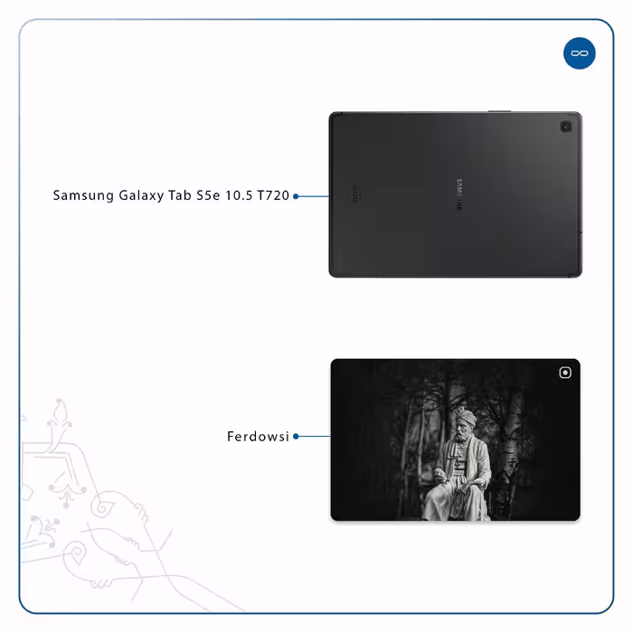 برچسب پوششی ماهوت مدل Ferdowsi-Logo مناسب برای تبلت سامسونگ Galaxy Tab S5e 10.5 2019 T720