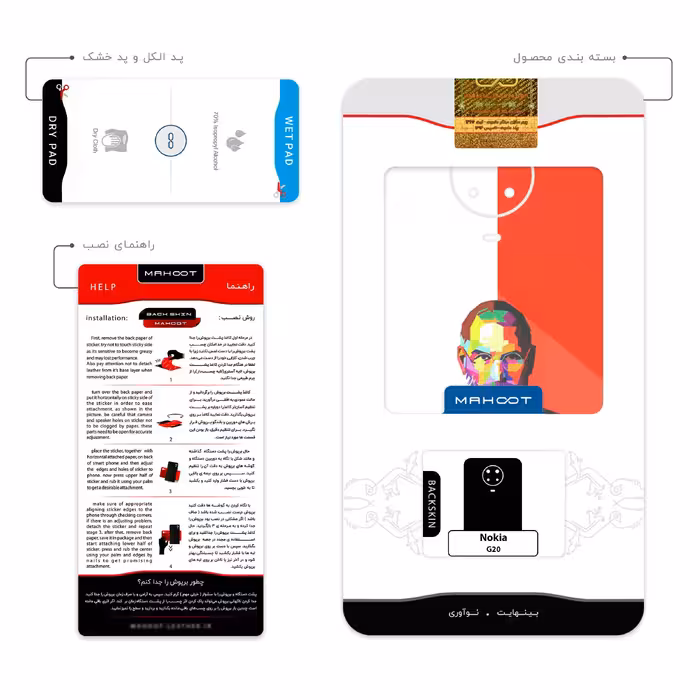 برچسب پوششی ماهوت مدل 1 Collage of Steve Jobs مناسب برای گوشی موبایل نوکیا G20