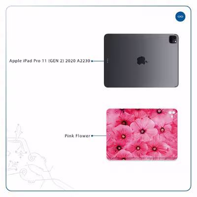 برچسب پوششی ماهوت مدل Pink-Flower مناسب برای تبلت اپل iPad Pro 11 (GEN 2) 2020 A2230