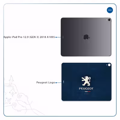 برچسب پوششی ماهوت مدل Peugeot-Logo مناسب برای تبلت اپل iPad Pro 12.9 (GEN 3) 2018 A1895