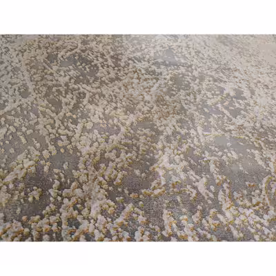 فرش ماشینی زمرد مشهد طرح پتینه مدل AN013 زمینه نقره ای