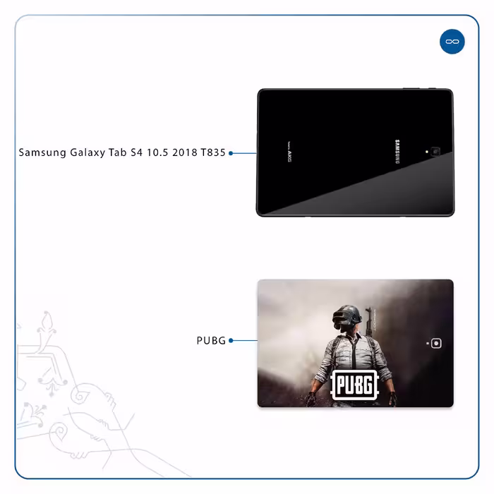 برچسب پوششی ماهوت مدل Pubg-Game مناسب برای تبلت سامسونگ Galaxy Tab S4 10.5 2018 T835