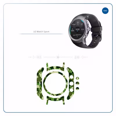 برچسب ماهوت طرح Army Green 2 مناسب برای ساعت هوشمند ال جی Watch Sport