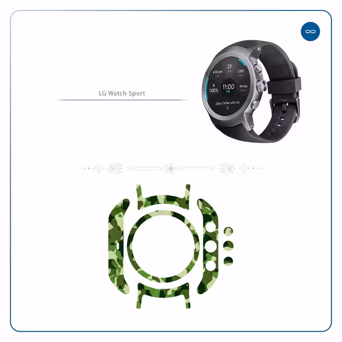 برچسب ماهوت طرح Army Green 2 مناسب برای ساعت هوشمند ال جی Watch Sport