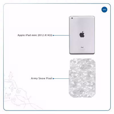 برچسب پوششی ماهوت مدل Army-Snow-Pixel مناسب برای تبلت اپل iPad mini 2012 A1432