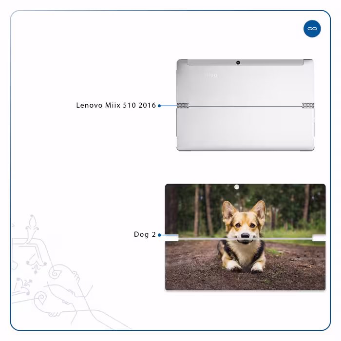 برچسب پوششی ماهوت مدل Dog-2 مناسب برای تبلت لنوو Miix 510 2016