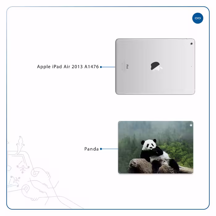 برچسب پوششی ماهوت مدل Panda مناسب برای تبلت اپل iPad Air 2013 A1476