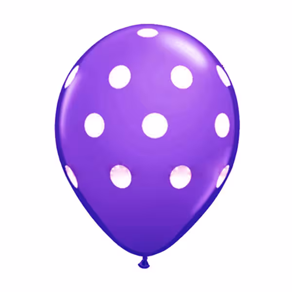 بادکنک لاتکس خالدار سفید بنفش