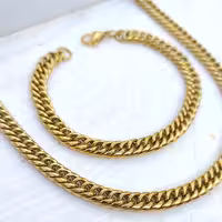 ست گردنبند و دستبند کارتیر 6میل طلایی