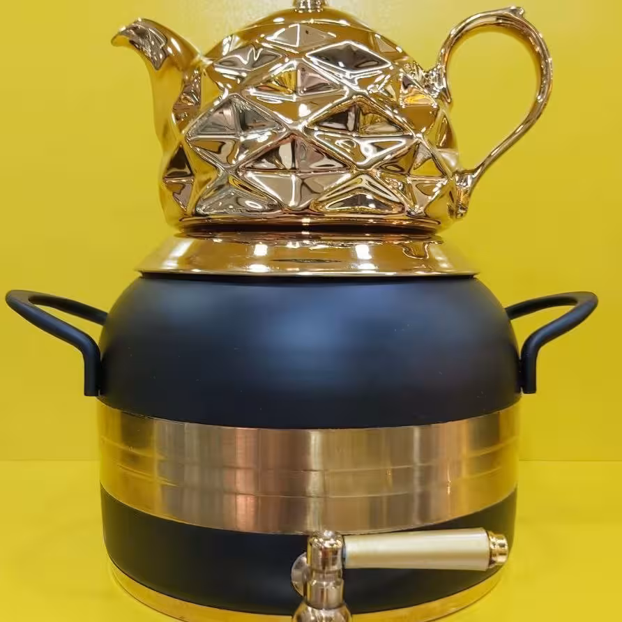 کتری قوری استیل طلایی ارسال رایگان