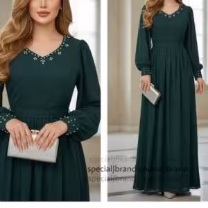 پیراهن مهمانی زنانه حریر مدل ماکسی مجلسی سیلویا