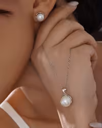 نیمست نقره مروارید اصل جواهری کد 00177