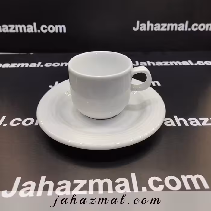 فنجان قهوه خوری هتلی سفید چینی زرین
