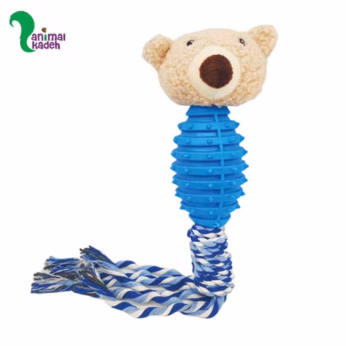 اسباب بازی عروسک دم ریش ریشی همراه با دندانی (آبی)