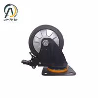 چرخ ورقی S123 گردان ترمزدار قطر 100 میلی متر