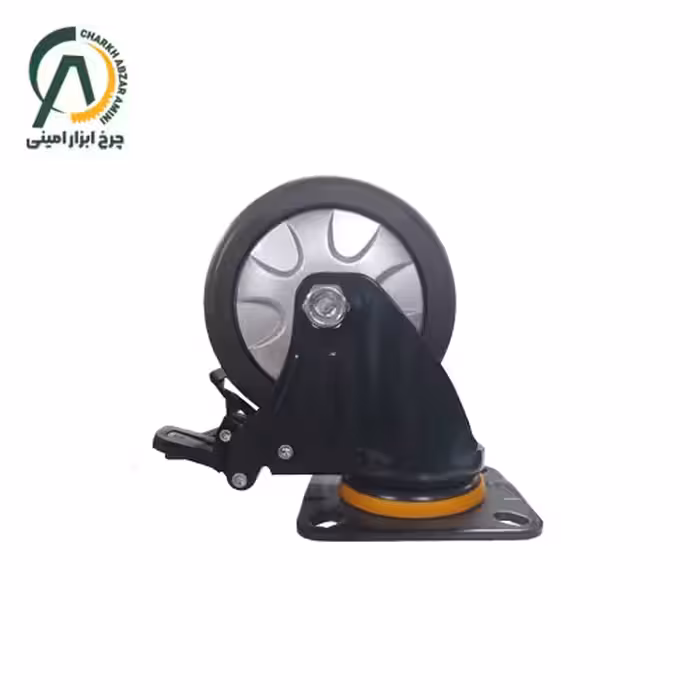 چرخ ورقی S123 گردان ترمزدار قطر 100 میلی متر