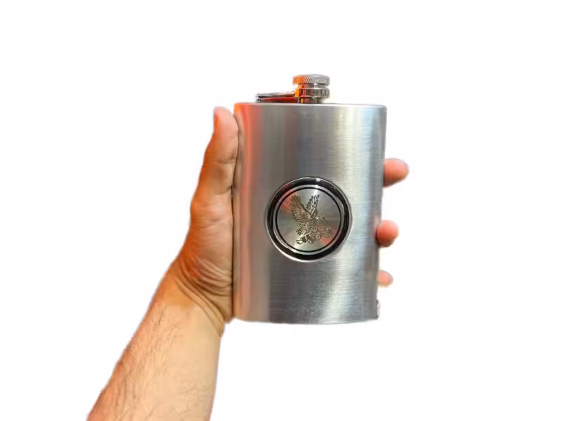 فلاسک استیل جیبی طرح عقابی مدل 255 میلی لیتر (9oz)