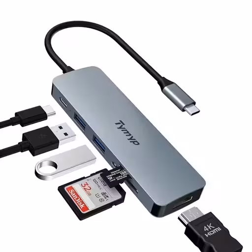 هاب 6 پورت USB C برند Tymyp
