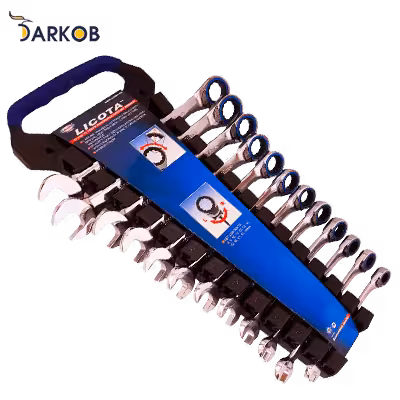 مجموعه 12 تایی آچار یکسرتخت – یکسررینگ جغجغه‌ای لیکوتا مدل ARW-23MK03