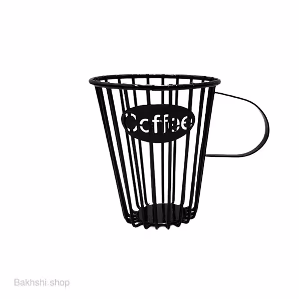 استند فلزی کافی طرح لیوان مشکی