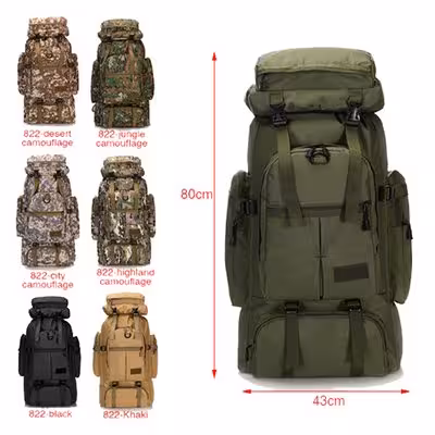 کوله پشتی استتار 70 لیتری طرح سبز زیتونی