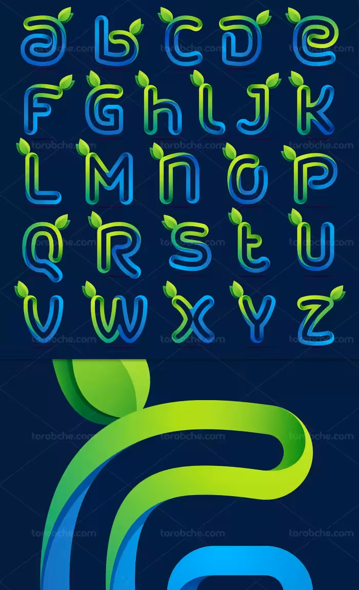 وکتور خلاقانه حروف لاتین | گرافیک با طعم تربچه