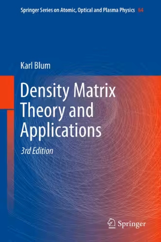 خرید و دانلود نسخه کامل کتاب Density Matrix Theory and Applications