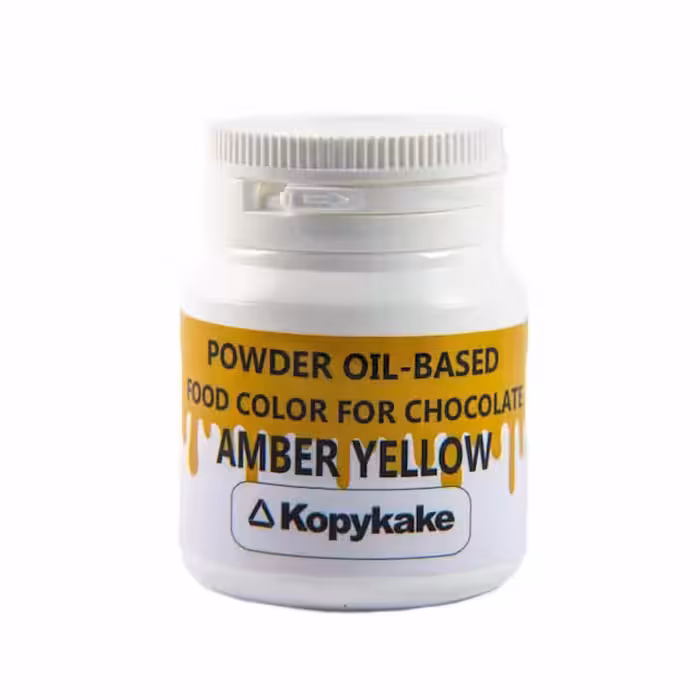 رنگ پودری زردکهربایی محلول در روغن کپی کیک