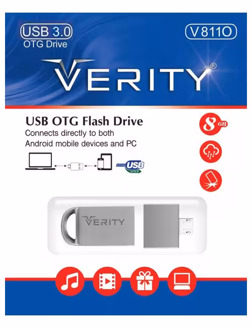 فلش مموری OTG وریتی مدل V811O ظرفیت 8 گیگابایت