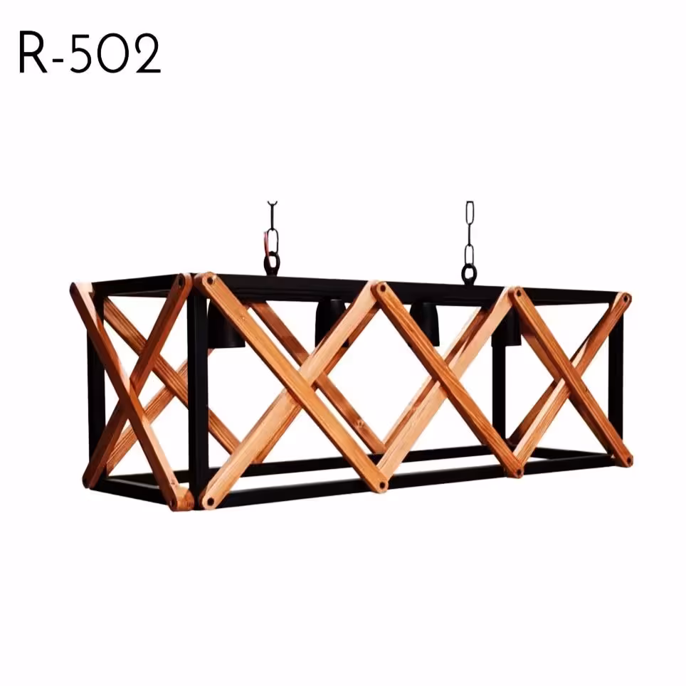 اویز 4شعله چوب و فلز