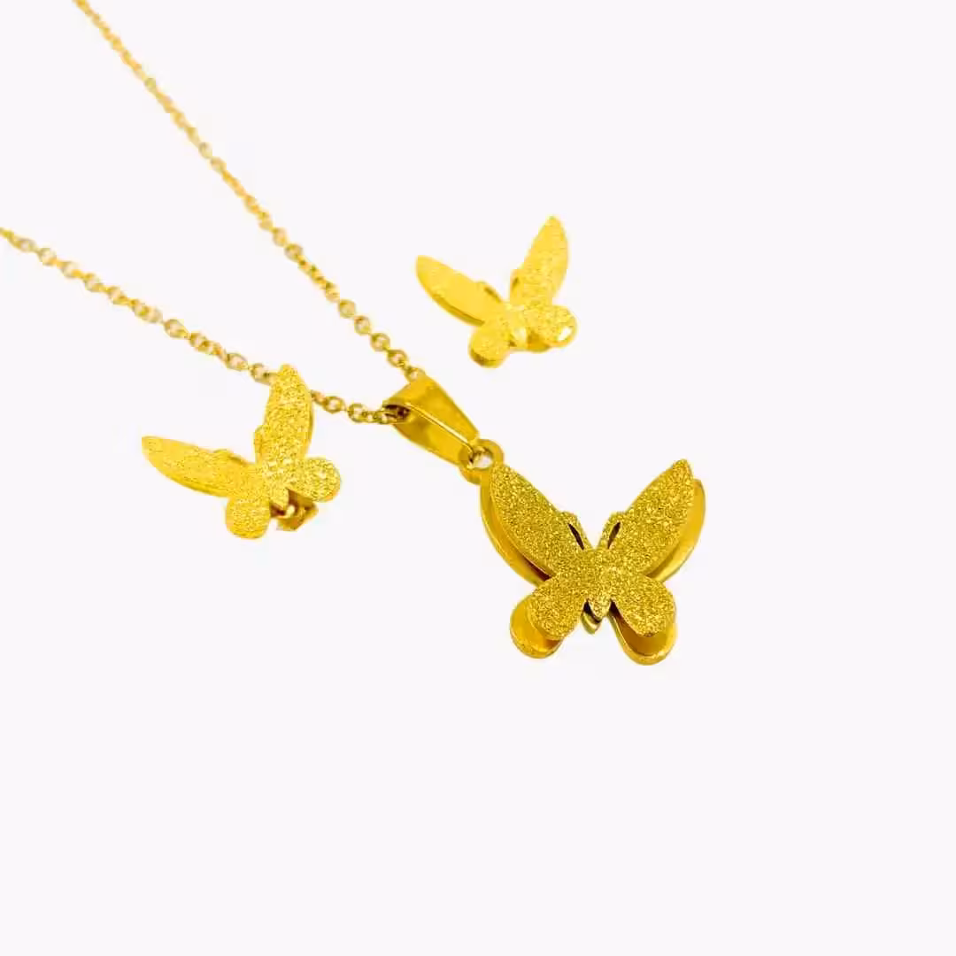 ‏‌نیم ست زنانه استیل طرح پروانه مدل 293