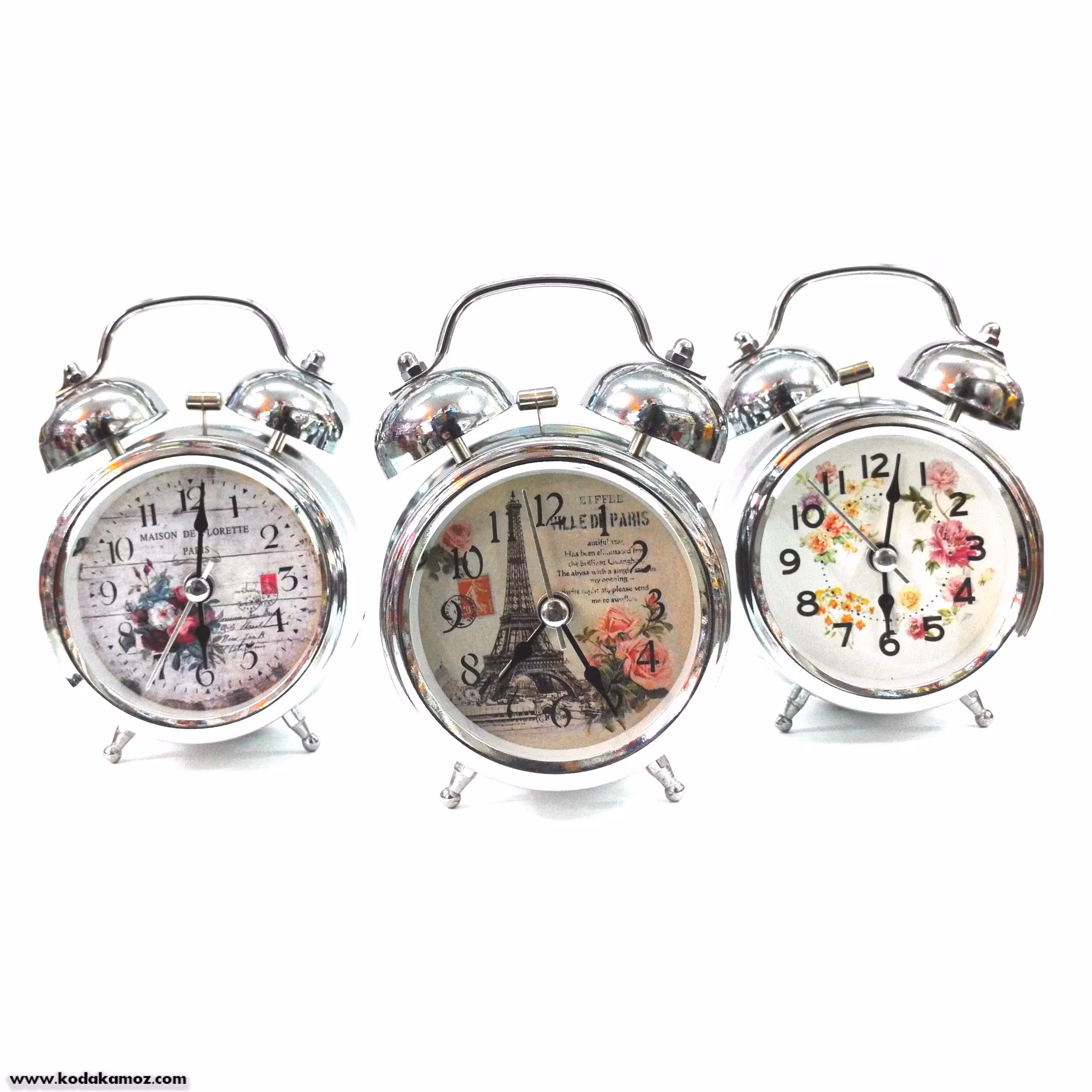 ساعت متوسط استیل طرح گل