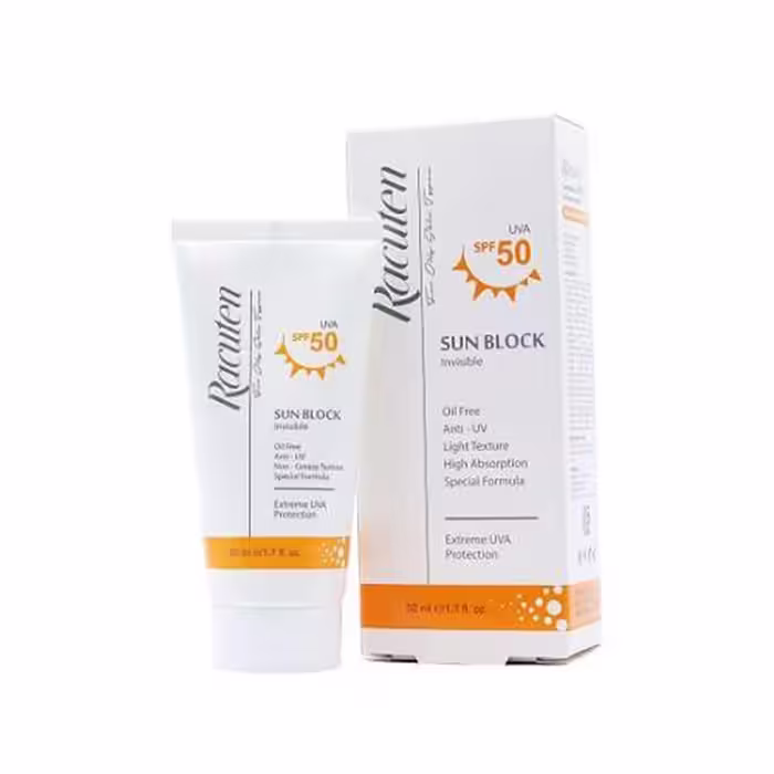 کرم ضد آفتاب بی رنگ پوست چرب و مختلط SPF50 ـ Sunblock Cream Invisible For Oily And Combination Skin ـ راکوتن