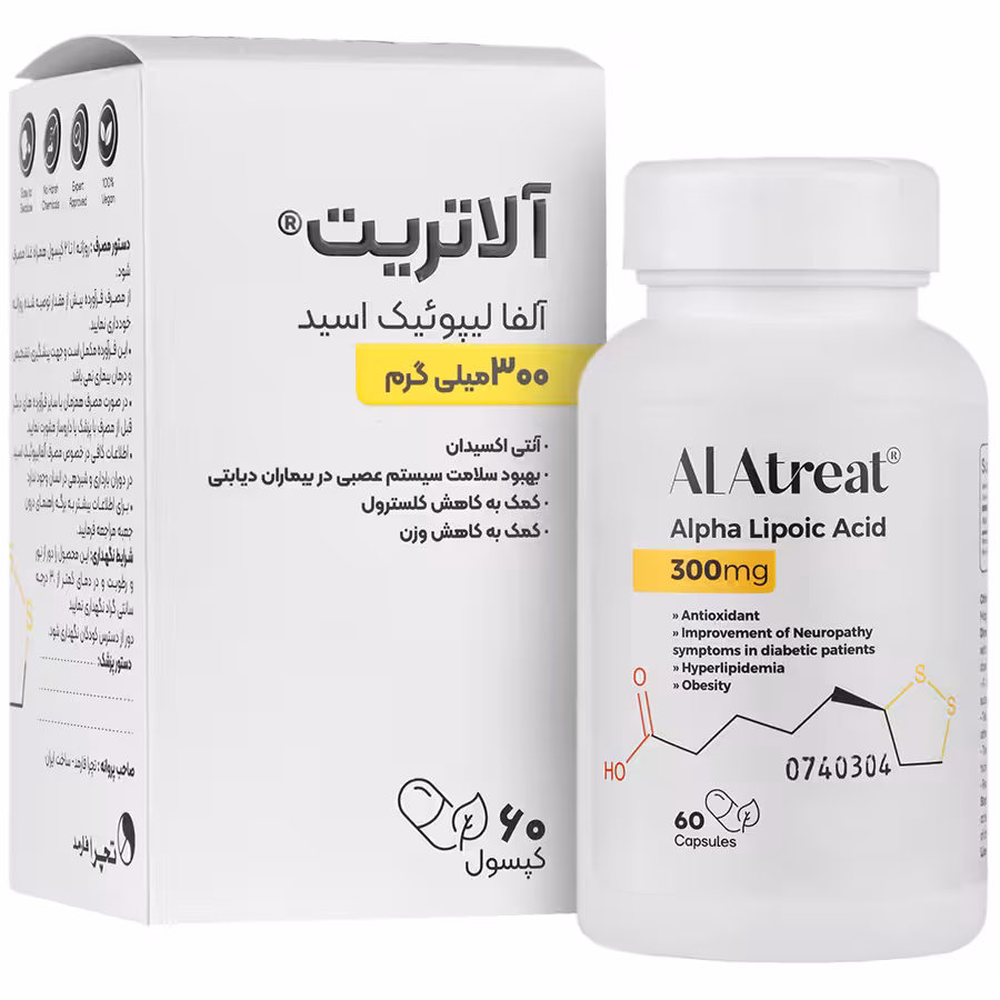 کپسول آلاتریت آلفا لیپوئیک اسید 300 میلی گرم تچرا فارمد 60 عدد