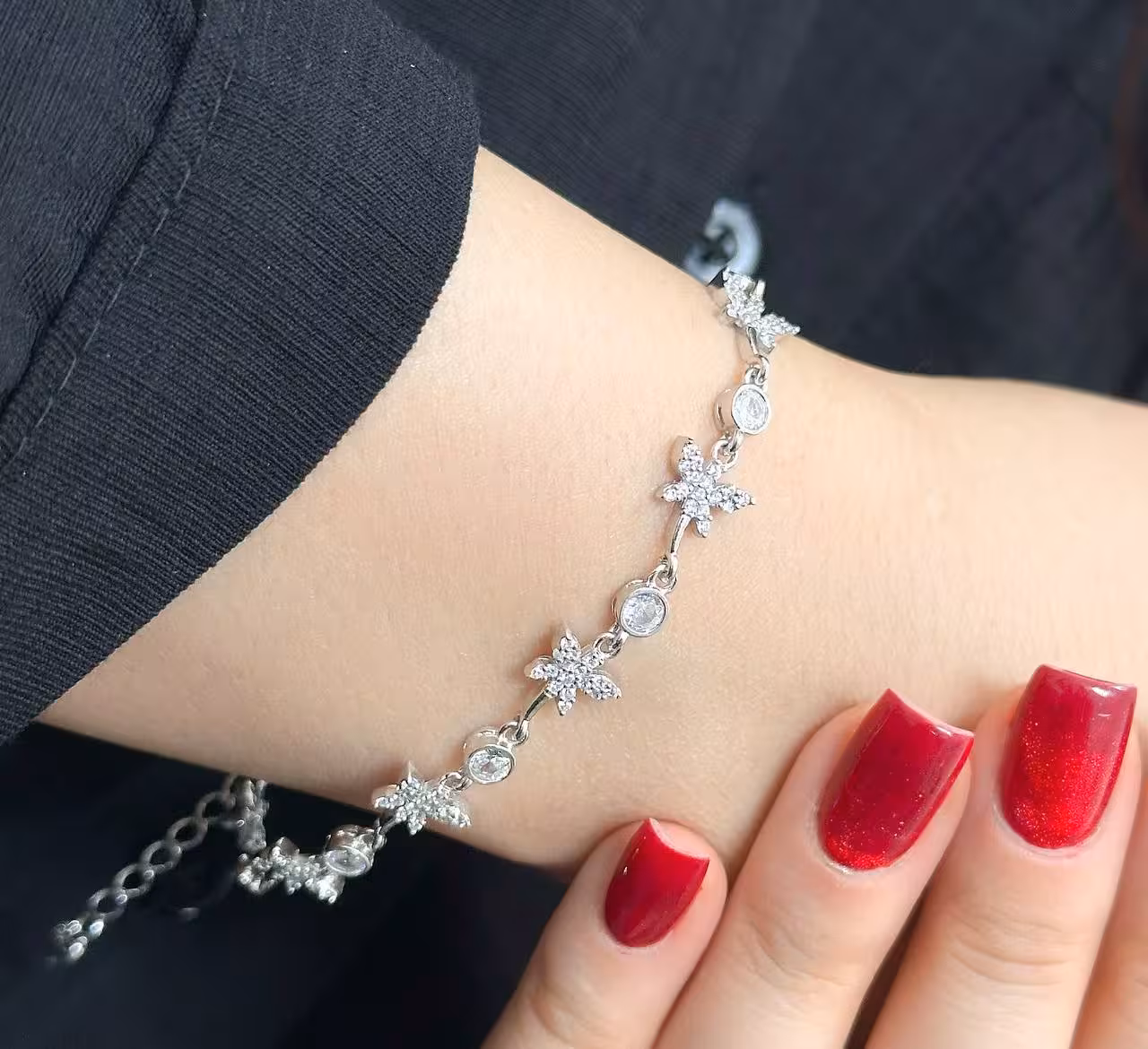 دستبند جواهری نقره زنانه کد 30561