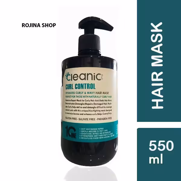 ماسک مو با آبکشی بدون سولفات موهای فر کلینیک کیندی cleanic550ml