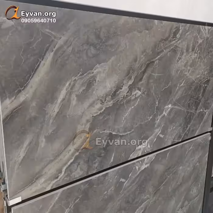 سرامیک پرسلان مات طرح سنگ طوسی رگه دار 11411