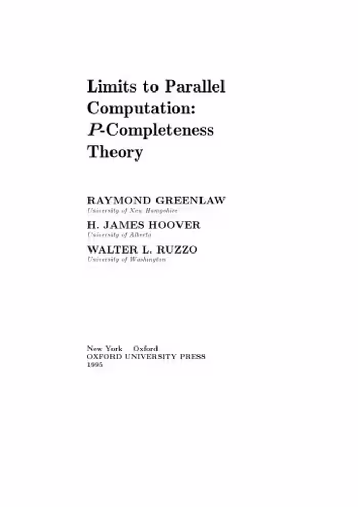 خرید و دانلود نسخه کامل کتاب Limits to Parallel Computation: P-Completeness Theory