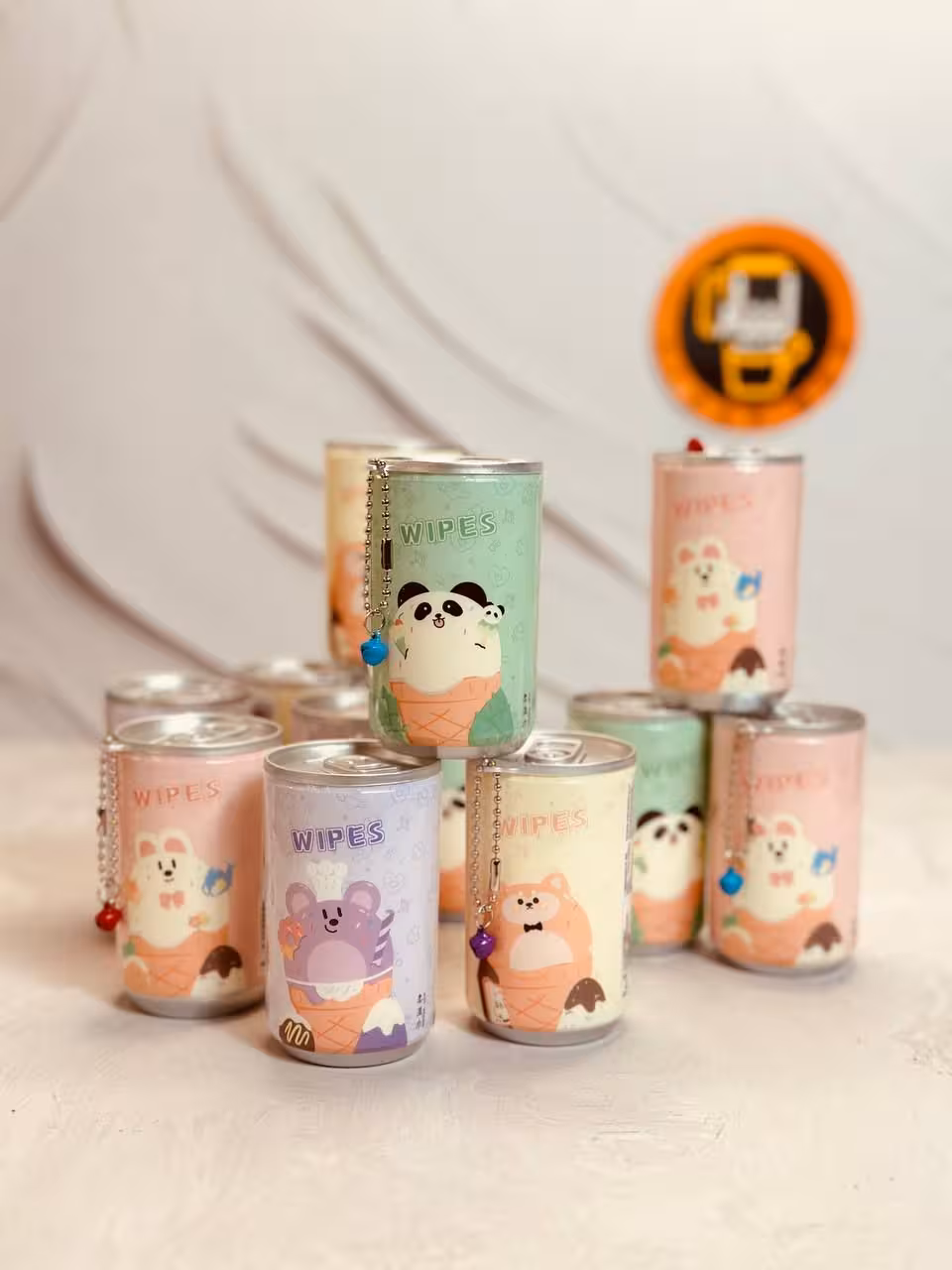 دستمال مرطوب قوطی فانتزی بستنی قیفی حیوونی کد 1548