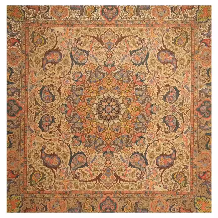 رومیزی مربع ترمه ابریشم کد TRM109