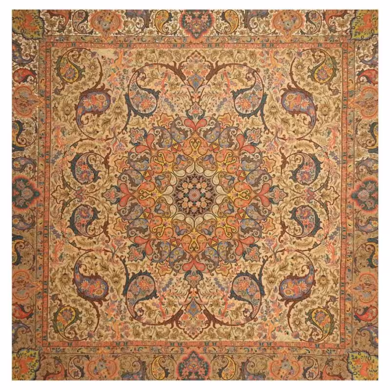 رومیزی مربع ترمه ابریشم کد TRM109