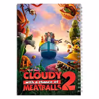 دفتر مشق کارتون ابری با بارش کوفته قلقلی