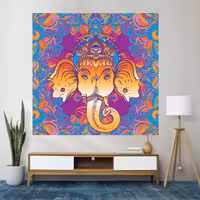 پوستر پارچه ای فیانی طرح بکدراپ Elephant کد F08