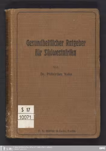 خرید و دانلود نسخه کامل کتاب Gesundheitlicher Ratgeber für Südwestafrika
