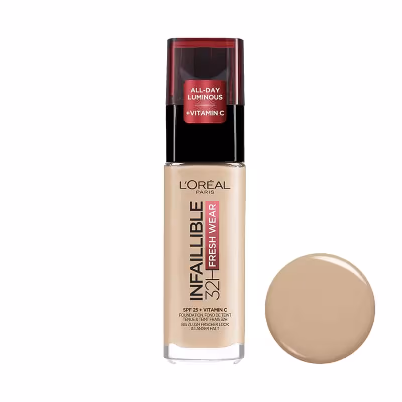 کرم پودر لورال Loreal اصل مدل اینفالیبل فرش وییر 24 ساعته حجم 30 میل شماره 120