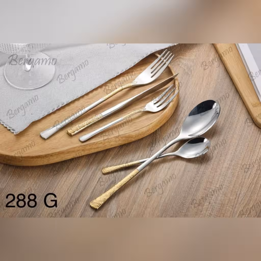 سرویس قاشق چنگال 160 پارچه برگامو مدل 288G