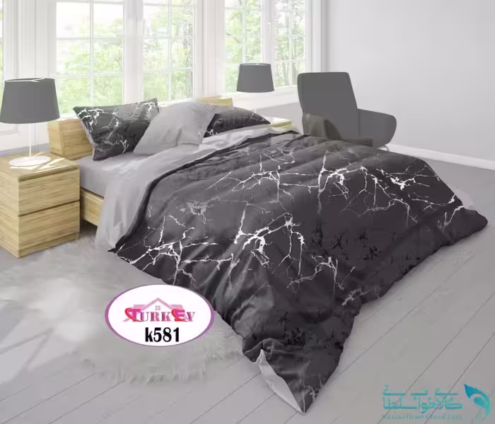 روتختی طرح سنگ مشکی دونفره برند Turkev کد K581