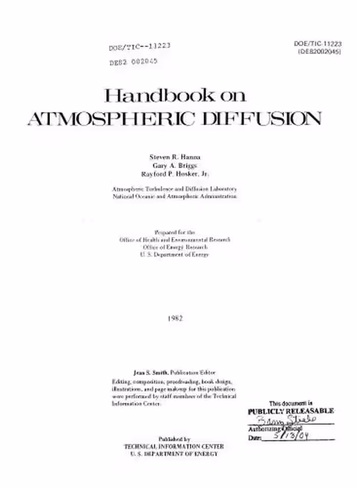 خرید و دانلود نسخه کامل کتاب Handbook on atmospheric diffusion